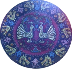 Piatto medio decorativo pavoncelle